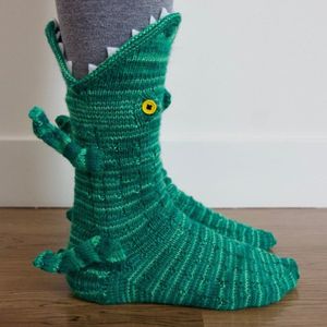 Knit Krokodil Sokken Unisex Haai Krokodil Vorm Sokken Floor Sokken Winter Thuis Warme Sokken Kerstcadeaus