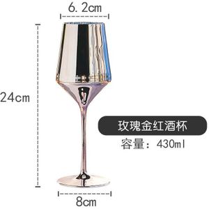 Rose Goud Rode Wijn Glas Creatieve Persoonlijkheid Luxe Goblet Plating Kristallen Wijnglas Bar Restaurant Cocktail Glas