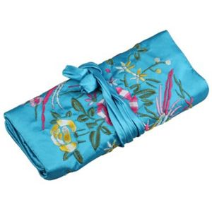Draagbare Dames Reizen Sieraden Roll Bag Borduren Sieraden Verpakking Tas Vrouwen Jewelry Organizer Case Pouch