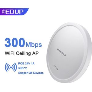 Edup Draadloze Ap Router 300Mbps Wifi Plafond Draadloze Wifi Enterprise 2.4Ghz Draadloze Wifi Systeem Ap 24V Poe access Point Ap