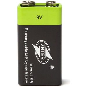 Znter 600 Mah Usb 9V Oplaadbare Lithium Batterij 6F22 Oplaadbare Lithium Polymeer Batterij + Micro Usb Opladen kabel
