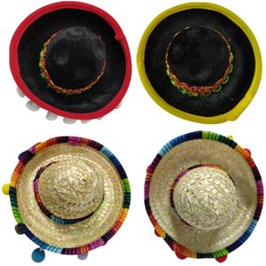 4 Pcs Mexicaanse Hoed Haar Hoepels Creatieve Festival Mini Hoofdtooi Feestartikelen Sombrero Hoofdbanden Voor Mannen