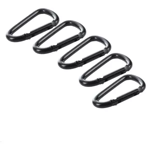 12 stuks kleine karabijnhaken, geschikt voor rugzakken, riemen, enz. Mini- karabijnhaken, ijzer, aluminiumlegering, zwart
