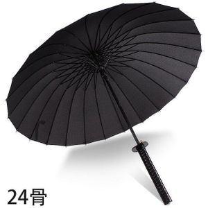 8K Black Japanse Lange Handvat Grote Winddicht Samurai Zwaard Paraplu Japan Ninja Parasol Rechte Paraplu Open