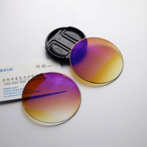 Shmc Blauw Gradiënt Bruine Zonnebril Lenzen UV00 Exia Optische E11B Serie