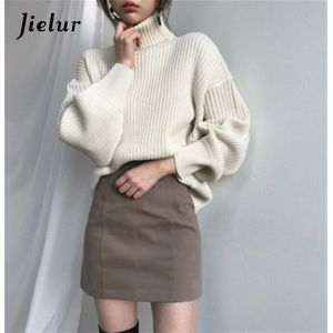 Jielur Coltrui Vrouwen Blauw Koffie Winter Koreaanse Stijl Mode Vrouwelijke Truien Dikke Warme Lange Mouwen Losse Trui