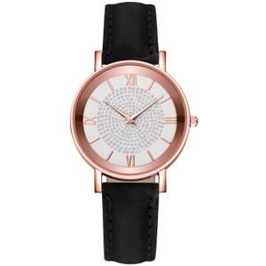 Stijl Sterrenhemel Wijzerplaat Horloges Voor Vrouwen Mode Romeinse Schaal Rhinestone Lederen Dames Quartz Horloge Vrouwelijke Polshorloge