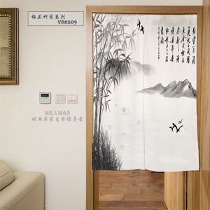 MYRU Chinese Bloemen Bamboe Wassen Schilderen Deur Gordijn Polyester Decoratieve Partitie Mould Proof Shade Deur Curatin 85x120 cm