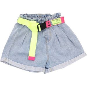 Mode Meisjes Hoge Taille Denim Shorts Met Riem Baby Meisjes Jeans Shorts Zomer Cute Kids Kleding Voor Tieners 13-4 Jaar