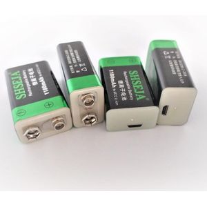 Grote capaciteit 9V 1180mAh lithium ion batterij 6F22 USB oplaadbare batterij toetsenbord oplaadbare batterij