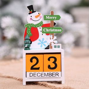Kerstman Tafel Bureau Creatieve Kalender Kerst Advent Ornamenten Houten Blok Kalender Woondecoratie Noel Xmas Jaar