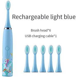 Creatieve Wassen Kinderen Elektrische Tandenborstel Draagbare Ultrasone Oplaadbare Soft Haar Cartoon Tandenborstel