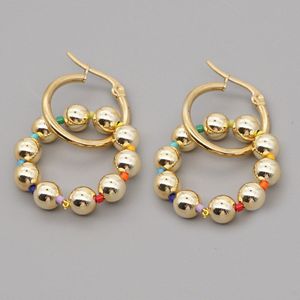 Go2boho Ronde Oorbellen Voor Vrouwen Handgemaakte Hoop Earring Mode-sieraden Japanse Gouden Kralen Oorbel