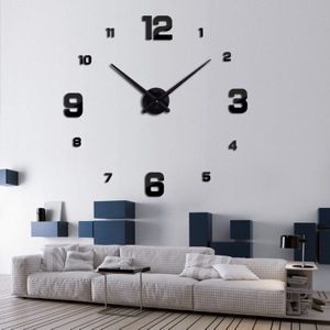 Grote Wandklok Modern Wandklok 3D Diy Quartz Klokken Mode Horloges Acryl Spiegel Stickers Home Decor Horloge