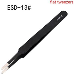 ESD Anti-Static Stainless Steel Tweezers Precision Maintenance Industrial Repair Curved Tool Home Working Model Making Hand Tool
