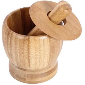 Stamper Slijpen Kom Set Bamboe Mortel En Knoflook Pot Spice Pepermolen Gereedschappen Keuken Gereedschap Creatieve Huishoudelijke Keuken Tool