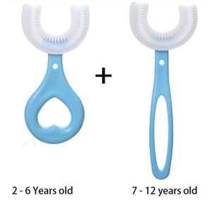 Food Grade Silicone U-vormige Tandenborstel Voor Kinderen 2-12 Jaar 360 Graden Orale Cleaning Zachte Haren Kids Dental care Tool