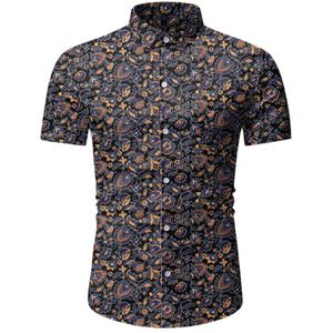 Mannen Casual Zomer Gedrukt Button Korte Mouw Hawaiian Shirt Top Blouse camisa sociale masculina plus size chemise homme shirts