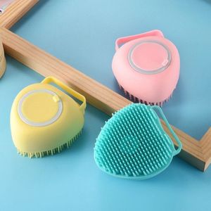 1Pcs Siliconen Bad Borstel Hartvormige Multifunctionele Siliconen Bad Borstel Hoofdmassage Borstel Zachte Flexibele Siliconen Borstel