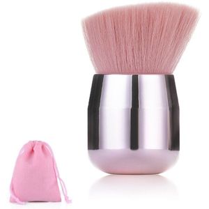 ZZDOG 1 Stks Pluizige Gezichtspoeder Foundation Blush Borstel Zachte Paddestoel-Hoofd Make-Up Borstel Natuurlijke Haar Mollige Cosmetische Beauty Tools Met Tas