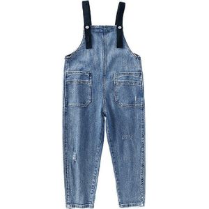 Koreaanse Baby Meisjes Jumpsuit Lente Kinderen Denim Overalls Katoen Pocket Jeans Broek Tiener Kleding 6-15 Jaar Kind Broek