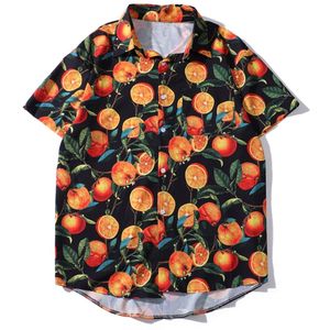 Japanse Styl Hip Hop Shirt Heren Hawaiiaanse Shirt Rose Bloemen Zomer Harajuku Hawaii Dunne Korte Mouw Strand Overhemd Streetwear