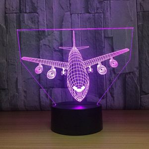 Valentijnsdag 7 Kleurverandering 3D Hologram Lamp Vliegtuig Verlichting jaar aanwezig anniversary vriendje