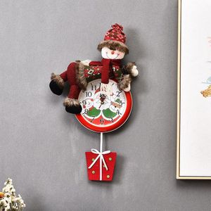 Kerst Wandklok Kerstman Sneeuwpop Herten Batterij Aangedreven Klok Xmas Festival Hanger Decoratie