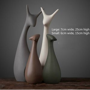 1SET Beeldjes Home Decoratie Accessoires Nordic Vintage Home Decor Ambachten Ornament Herten Olifant Kat Vormige