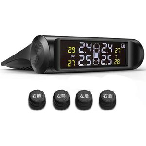 Smart Interne Auto TPMS Bandenspanningscontrolesysteem Solar Power Digital LCD Display Auto Beveiliging Externe