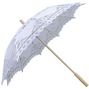 Yo Cho Bruid Bruiloft Paraplu Wit Kant Parasol Paraplu Handgemaakte Borduren Photo Prop Mode Decoratie Accessoires