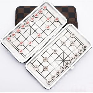 Rvs Schaakbord Outdoor Reizen Magneet Chinees Schaken Kleine Mini Sterke Magneet Vouwen China Xiangqi Entertainment