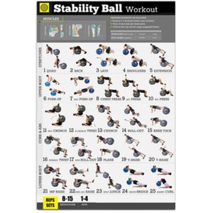Oefening Workout Poster Lichaamsgewicht Yoga Workout Stabiliteit Bal Halter