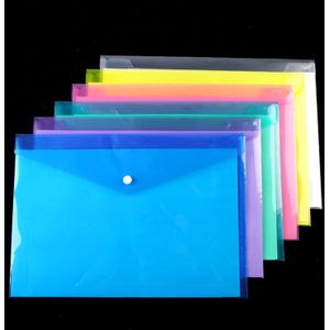 6 Stks/partij Panper Pouch A4 Clear Document Zak Papier Bestandsmap Briefpapier School Office Bag Case Pp 6 Kleuren