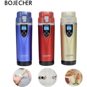 12V Auto Waterkoker Draagbare Roestvrij Staal Mini Reiswaterkoker Auto Boiler Elektrische Cup Auto Mok Thermol Water Fles 350Ml