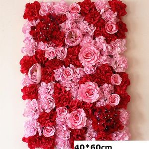 Kunstmatige Bloem Muur Panelen Bloem Muur Mat Zijde Rose Bloem Panelen Voor Achtergrond Bruiloft Wanddecoratie
