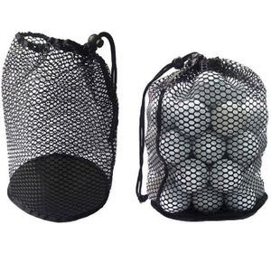 Sport Mesh Net Zak Zwart Nylon Golftassen Golf Tennis 16/32/56 Bal Carrying Koord Pouch Opbergtas Golf accessoires