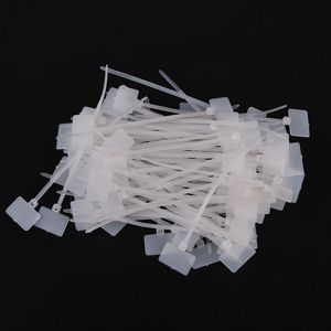 100Pc Witte Zip Ties Write Wire Power Cable Label Mark Tag Nylon Zelfsluitende Label Tie Netwerk Kabel marker Cord Wire Strap Zip