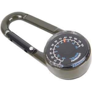 Mini Kompas + Thermometer + Snap Haak 3-In-1 Multifunctionele Wandelen Metalen Karabijnhaak Gevoelige Gids