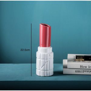 1Pcs Nordic moderne creatieve lippenstift keramische vaas bloem home model kamer woonkamer desktop bloemstuk art decoratie
