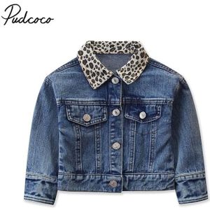 Baby Lente Herfst Kleding Jas Baby Meisje Luipaard Denim Jas Kids Warm Bovenkleding Kinderen Lange Mouw Mode Jas 9 m-5 T