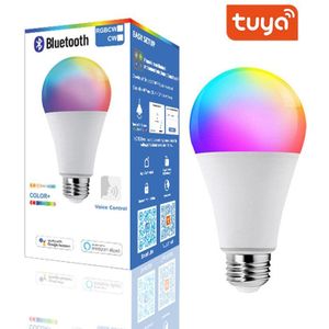 Smart Lamp 10W Kleur Tuya Smart Bluetooth E27 Licht Rgb + Cw + Ww Muziek Ritme App Controle Led lamp Werkt Met Alexa Google Thuis