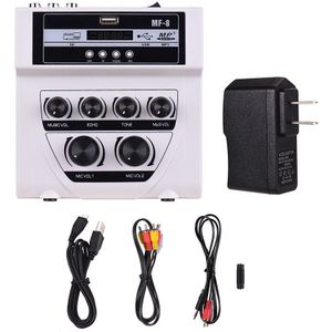MF-8 Kleine Mixer Karaoke Audio Outdoor Mixer Stereo Echo Dual Microfoon Ingang Versterker Met Bluetooth Opname Effect Mp3