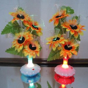 LED Kunstmatige bloem Licht Glasvezel Tafellamp Bloem Calla Lelie Vaas Nachtlampje Decoratie voor Thuis Party Decor