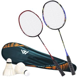 Professionele Badminton Rackets Carbon Lichtgewicht Sport Raquette De Badminton 1 Paar Met Badminton Tas