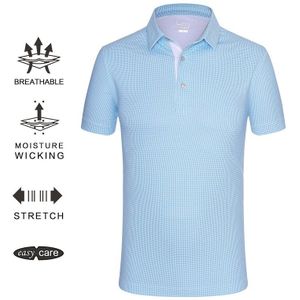 EAGEGOF Mannelijke Korte mouw Golf Tshirt mannen Non iron Business golf kleding Regular fit Plaid sportkleding vs descente golf dragen