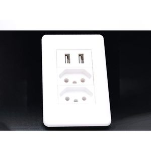 Brazilië Standaard Socket Stekker Gebruikt Vuurvast Materiaal 220V Dc 5V 2-Poort Usb Snel Opladen Plug socket