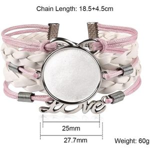 5 Stks/partij Halffabrikaten Lederen Armband Blank Base Instellen Fit 25 Mm Ronde Gems Glas Cabochon Bezel Tray Diy Sieraden Maken craft