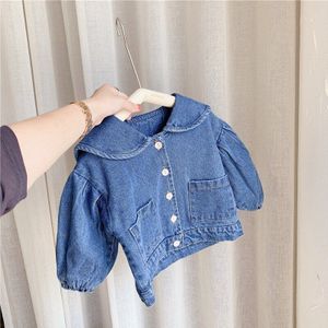 Jas Voor Meisjes Jongens Herfst Winter Plus Kasjmier Dikker Jeans Jas Kinderkleding Warme Mode Baby Denim Jassen 1-6y