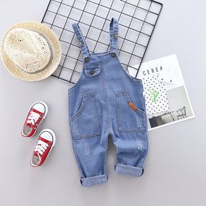 Jumpsuits Meisjes Kleding Mode Denim Hemdje Broek Lente Herfst Katoen Denim Overalls Lange Broek Cartoon